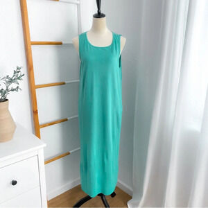 Kit and Ace Banyan Tank Midi Dress Relaxed Fit Sea Breeze Pocket Long XL NEW